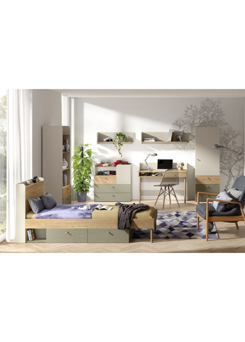 Шафа YUKI REG 4 60х185х40 сірий / бежевий / дуб / евкаліпт Jurek (374114394)