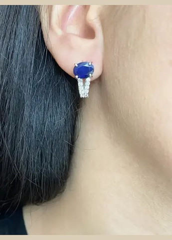 Сережки срібні з сапфіром Т0320-б-сф Shatlen Сережки (346488821)