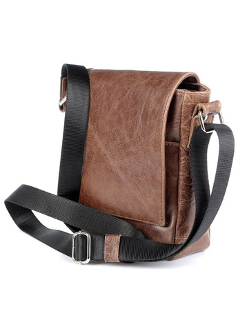 Шкіряна сумка крос боді чоловіча месенджер через плече коричнева 00978 Shvigel (329195269)