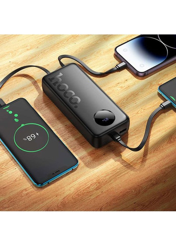 Powerbank J132A Sabio 20000mAh 22.5W+PD20W повністю сумісний з 3 кабелями Чорний (6942007632591) Hoco (389483222)