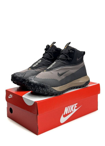 Сіро-коричневі Зимовий кросівки чоловічі зимові nike No Brand ACG Mountain Fly High Fur Taupewood Black