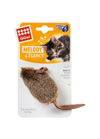 Игрушка для кошек Melody chaser Мышка с электронным чипом 15 см (75038) GiGwi Melody chaser Мишка з електронним чіпом 15 см (369881137)