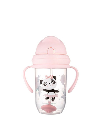 Babies Кружка непроливайка с трубочкой и утяжелителем 270 мл EXOTIC ANIMALS- розовая 56/606_pin CANPOL Canpol Babies (317326239)