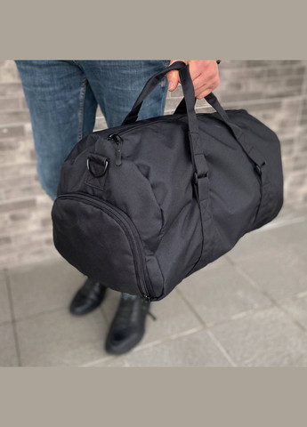 Черная спортивная дорожная сумка текстильная сумка с отделением для обуви Strong No Brand (282676656)