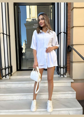 Жіночий літній легкий блакитний костюм костюмчик сорочка, шорти, шортики літо No Brand (333143133)