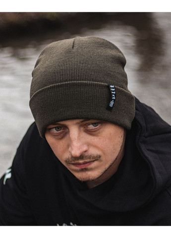 Шапка мужская двухслойная цвета хаки No Brand (363979544)