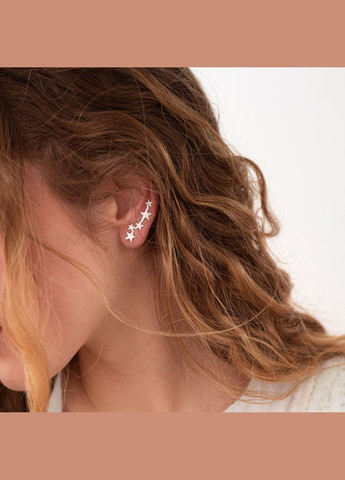 Серьги - клаймберы Звездочки в серебре 122917 Oniks (264393053)