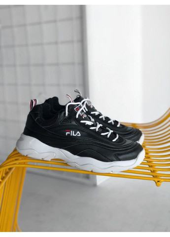 Білі літні кросівки fila ray black white філа рей No Brand