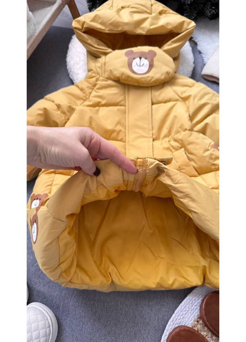 Комбінована зимня пальто зимове дитяче bear жовте 10640 No Brand