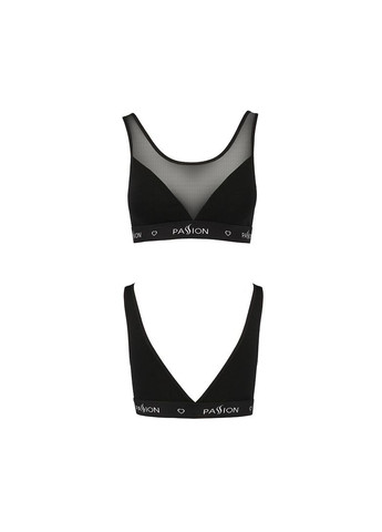 Комбинированный демисезонный топ с прозрачной вставкой ps002 top xl, black Passion