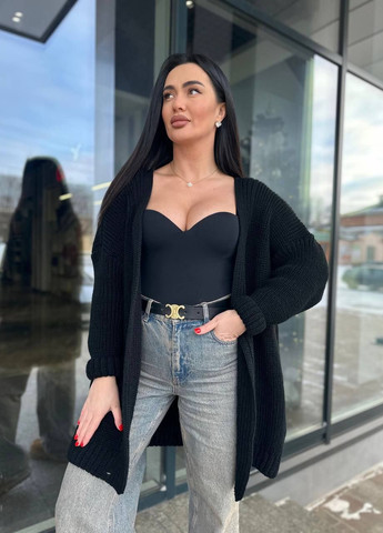 Черный демисезонный кардиган No Brand