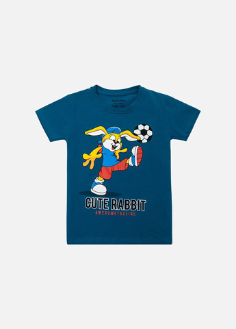Синяя летняя футболка для мальчика цвет синий цб-00223103 Galilatex