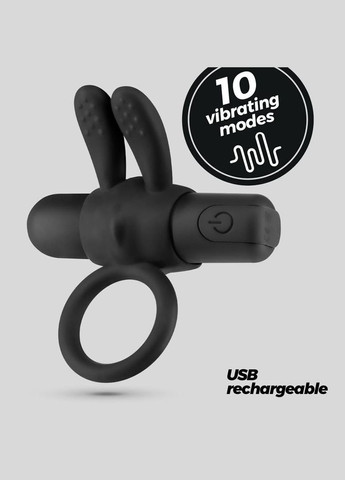 Вибро-эрекционное кольцо с клиторальной стимуляцией Wonka черное, 7.8 см Crushious (297131137)