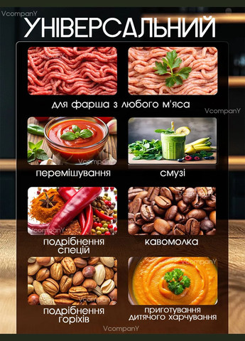 Блендер измельчитель, измельчитель для овощей, блендер измельчитель с чашей из нержавеющей стали, Черный BiTEK (345120940)