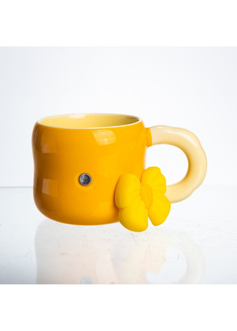 Чашка порцелянова з магнітом 400 мл, помаранчевий з бежевим FM-52B No Brand (368641543)