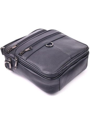 Сумка планшет через плече для документів та для телефону чоловіча з натуральної шкіри маленька Чорний 37062 Vintage (354229876)