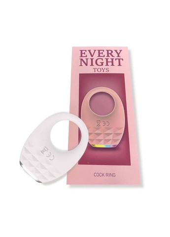 Вібраційне ерекційне кільце з підсвічуванням, біле Every Night Toys (333986580)