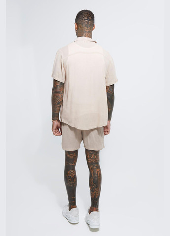 Бежевий літній комплект (сорочка та шорти) Boohoo