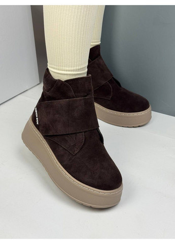 591 Черевики Зимові коричневі замшеві Hengji (372384842)