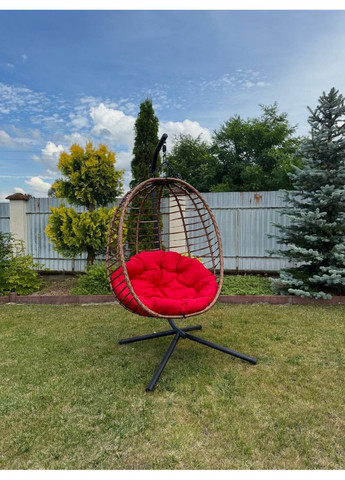 Подвесное садовое кресло качели (кокон/гнездо) SAN VITO с мягкой красной подушкой, Gordon (362213421)