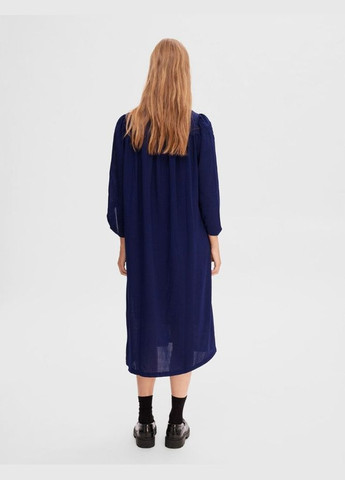 Темно-синя повсякденний, кежуал сукня жіноча Selected Femme в клітинку