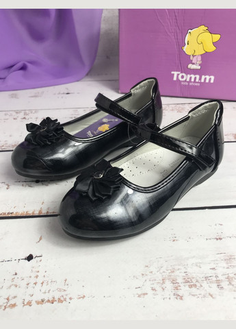 Черные туфли детские для девочки черный (701) без каблука Tom.M