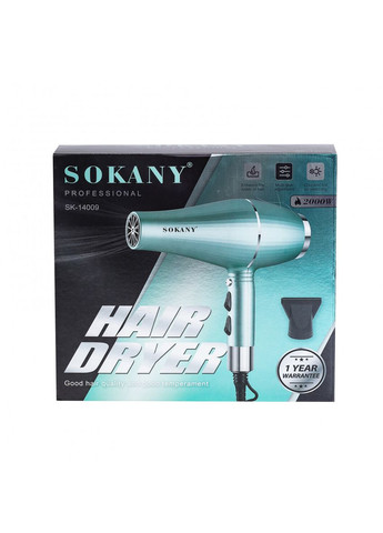 Фен для волос SK-14009 с двумя концентраторами зеленый (A-032343) Sokany (364550709)