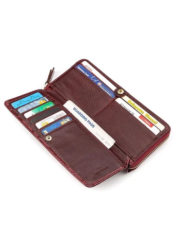 Кошелек женский ST Leather (S7001A) на молнии Бордовый Верховинка 18434 (398293638)
