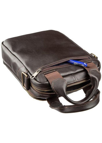 Сумка планшет через плече чоловіча з натуральної шкіри маленька Коричневий 36697 Shvigel (354229870)