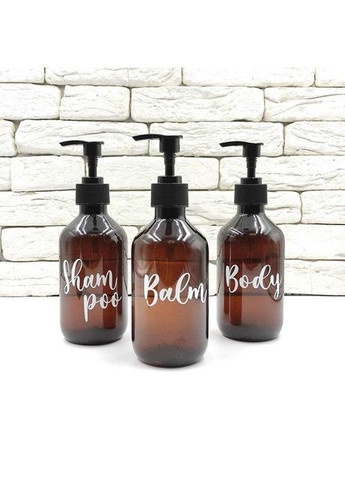 Набор дозаторов для ванной "Лион" 300 мл пластик (3 шт.) надпись англ. No Brand (298794611)