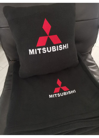 Плед и подушка с вышивкой логотипа "Mitsubishi" цвет флиса No Brand (369717483)