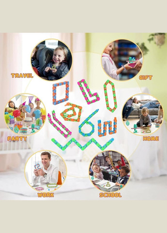 Іграшка фіджет "Сенсорний ланцюжок" (1 шт), Fidgets Wacky Tracks Сенсорна змійка No Brand (342374287)