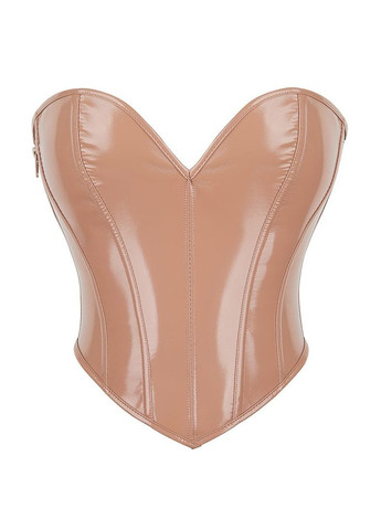 Бежевый демисезонный корсет star night из лакированной кожи, на шнуровке, бежевый, m (без коробки) No Brand