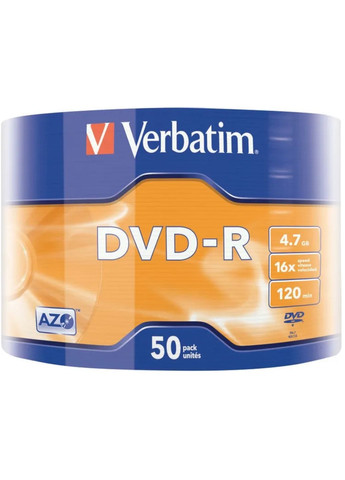Диски DVD-R 50 шт, болванки двд-р Verbatim Matt Silver (355267342)