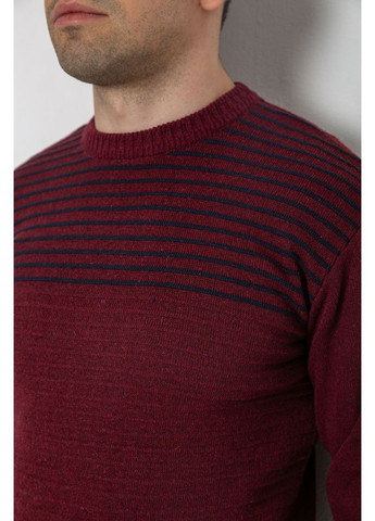 Бордовый демисезонный свитер мужской в полоску, 161r1029 Ager