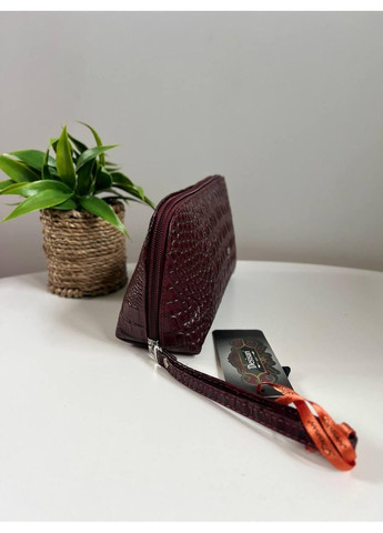 Косметичка женская натуральная кожа Турция с ремешком для кисти крокодил (064-6) Desisan (368150504)