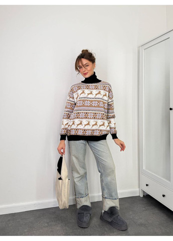 Бежевый демисезонный свитер в стиле оверсайз замеры в описании DK/DL Мода без кордонів