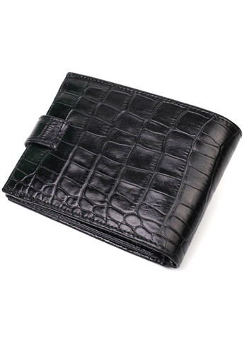 Вместительный бумажник среднего размера для мужчин из натуральной кожи с тиснением под крокодила 22000 Bond (329196439)