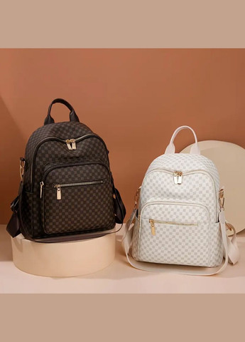 Рюкзак сумка женский городской кожаный Бежевый No Brand (332993352)