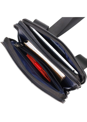 Стильная мужская сумка через плечо из натуральной кожи кросс боди синяя 22142 Shvigel (337350084)