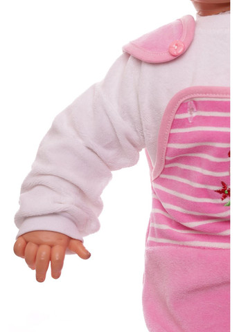 Рожевий зимній костюм з довгим рукавом для велюрової дівчинки з черепашкою рожевий 68 см (30012) BABYKROHA