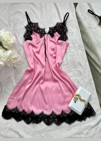 Жіноча нічна сорочка з халатом (комплект пеньюар+халат) рожевий Ghazel (330223494)