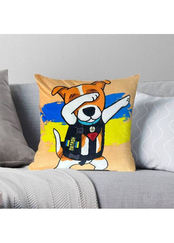 Подушка патріотична 3D "Пес Патрон" 2715_E 12755 50х50 см оранжева FlexDress (368783689)