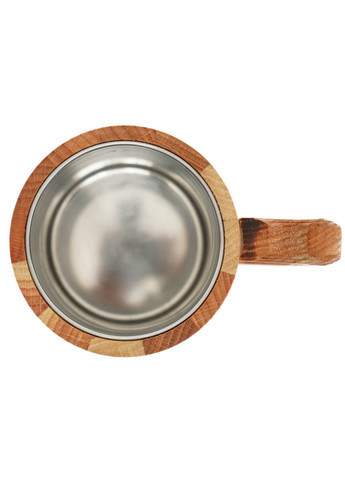 Пивная кружка с металлической вставкой дубовая No Brand (325864721)