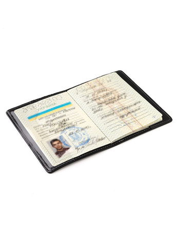Кожаная обложка патриотическая на военный билет и паспорт герб, ЗСУ билета кожа Crazy horse 206110 (Чёрный) LQ 206110-1 (278649332)