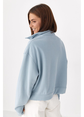 Голубой утепленный свитшот надпись (352691486)