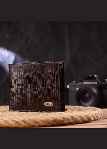 Лакований гаманець чоловічий шкіряний 21585 Коричневий Canpellini (306881673)