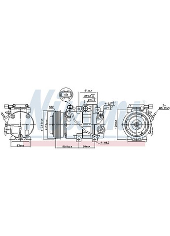 Компрессор кондиционера HYUNDAI SANTA FE (DM) (12-) 2.4 I 16V (+) (NI 890151) Nissens (355340256)
