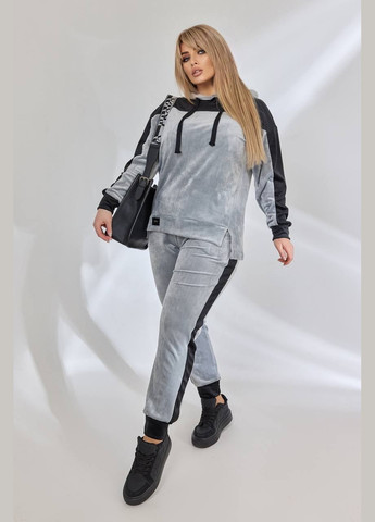 Женский велюровый костюм цвет серый р.50/52 451610 New Trend (282930699)