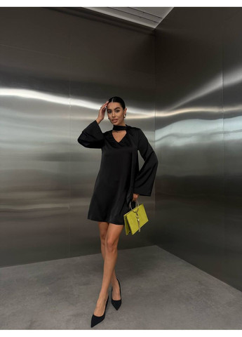 Чорна святковий, коктейльна, вечірня, кежуал жіноча шовкова сукня FINO Mode